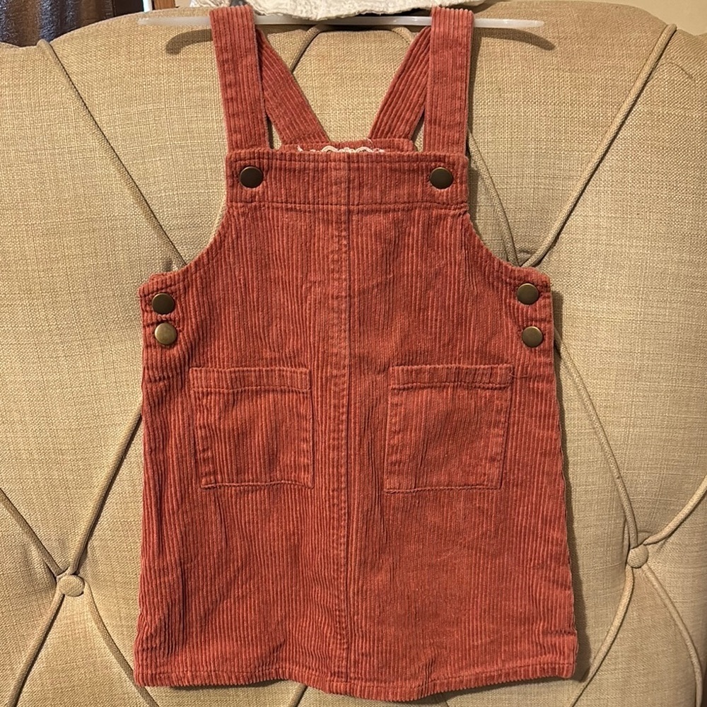 btween Vibrant Orange Corduroy Overalls